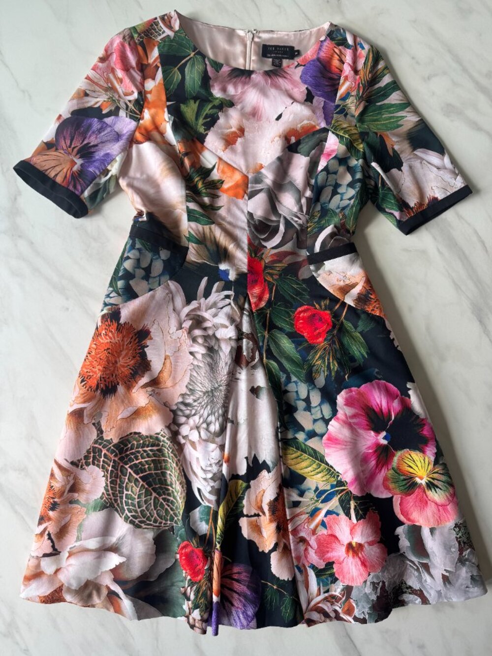 Ted Baker Floral Fit & Flare Dress – Size 2 (~US Size 6)